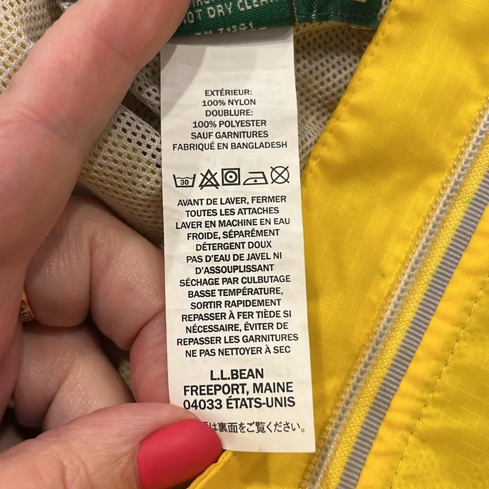 Vintage L.L. Bean raincoat yellow toddler discovery rain jacket size 5-6